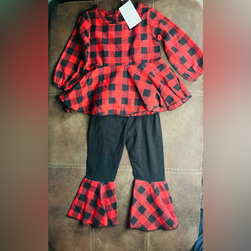 GIRLS Buffalo Plaid Flare OutfiT NWT